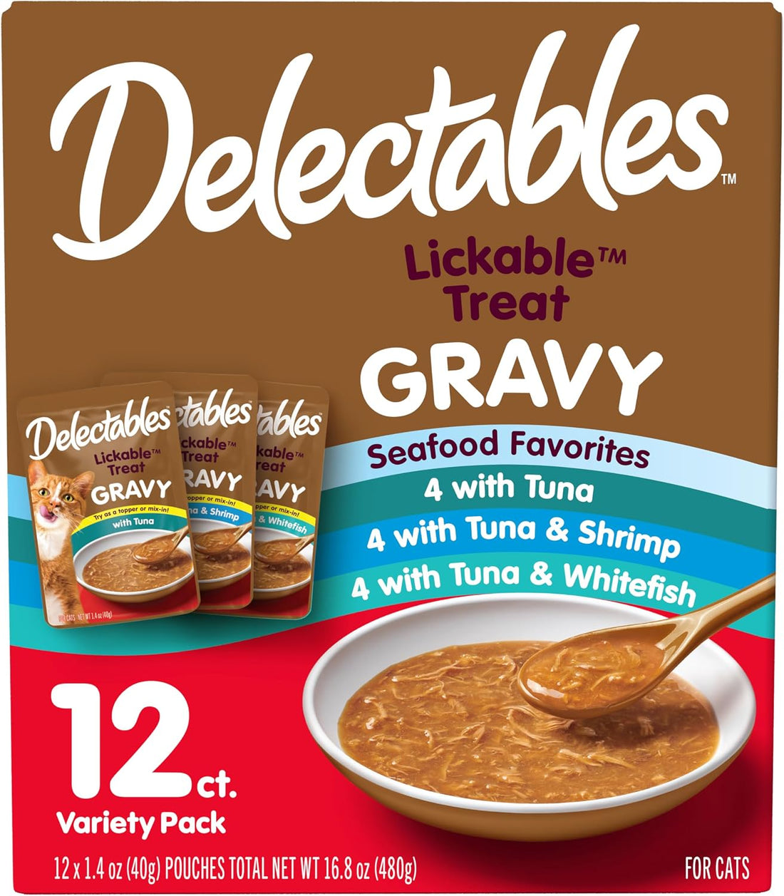 Delectables Lickable Treat Gravy Wet Cat Treat & Food Topper