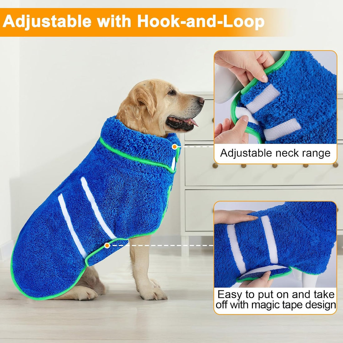 Dog Bathrobe Super Absorbent Dog Towels Large Quick Drying Robes