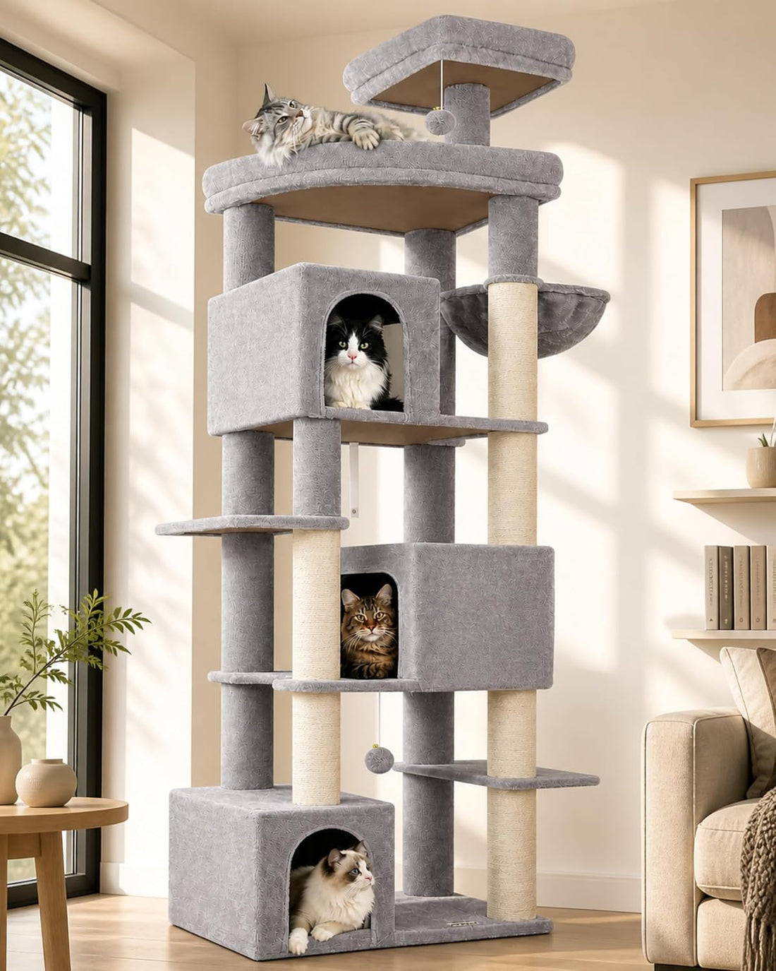 Globlazer Cactus Large Cat Tree for Large Cats, Tall Sturdy Cat Tower