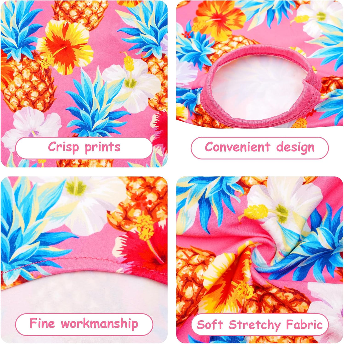 JpGdn 2PCS/Pack Hawaiian Dog Dresses Pink Green for Medium Dogs Girl