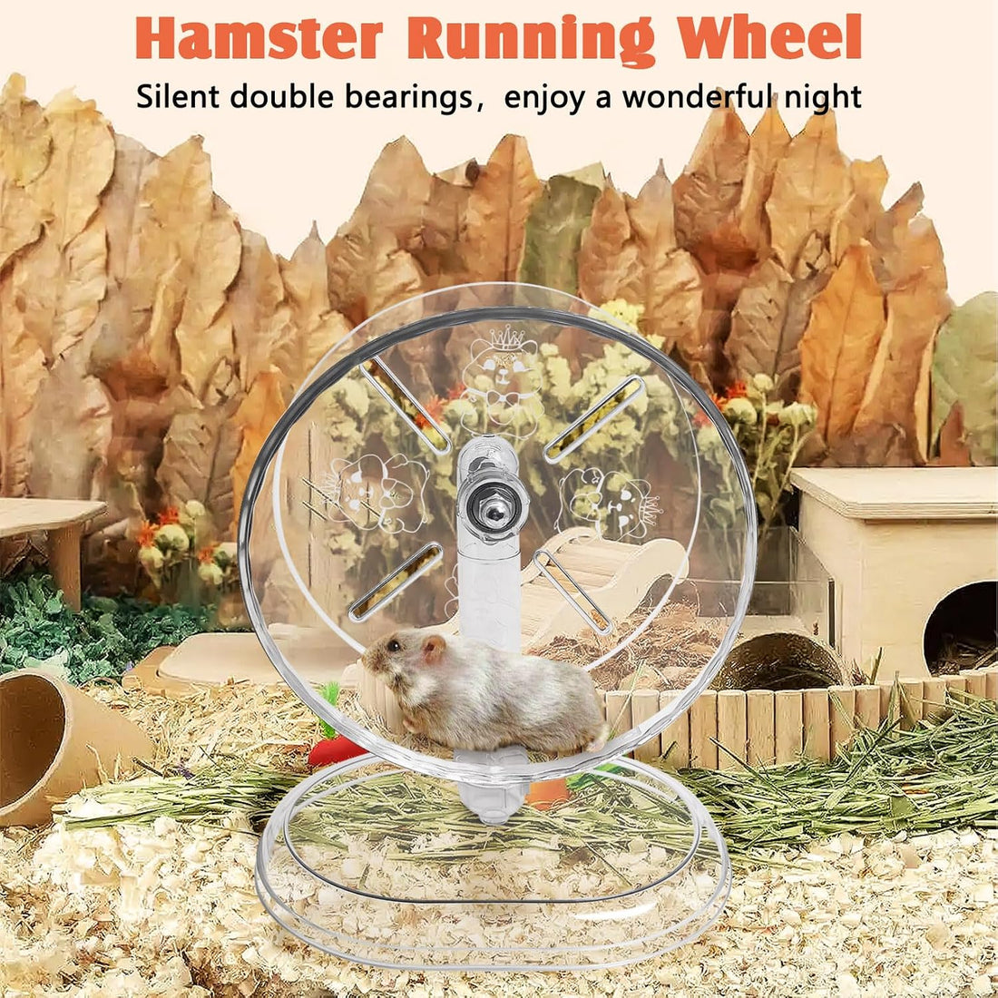 Hamiledyi Silent Hamster Wheel 9.4 Inch Small Animals Running