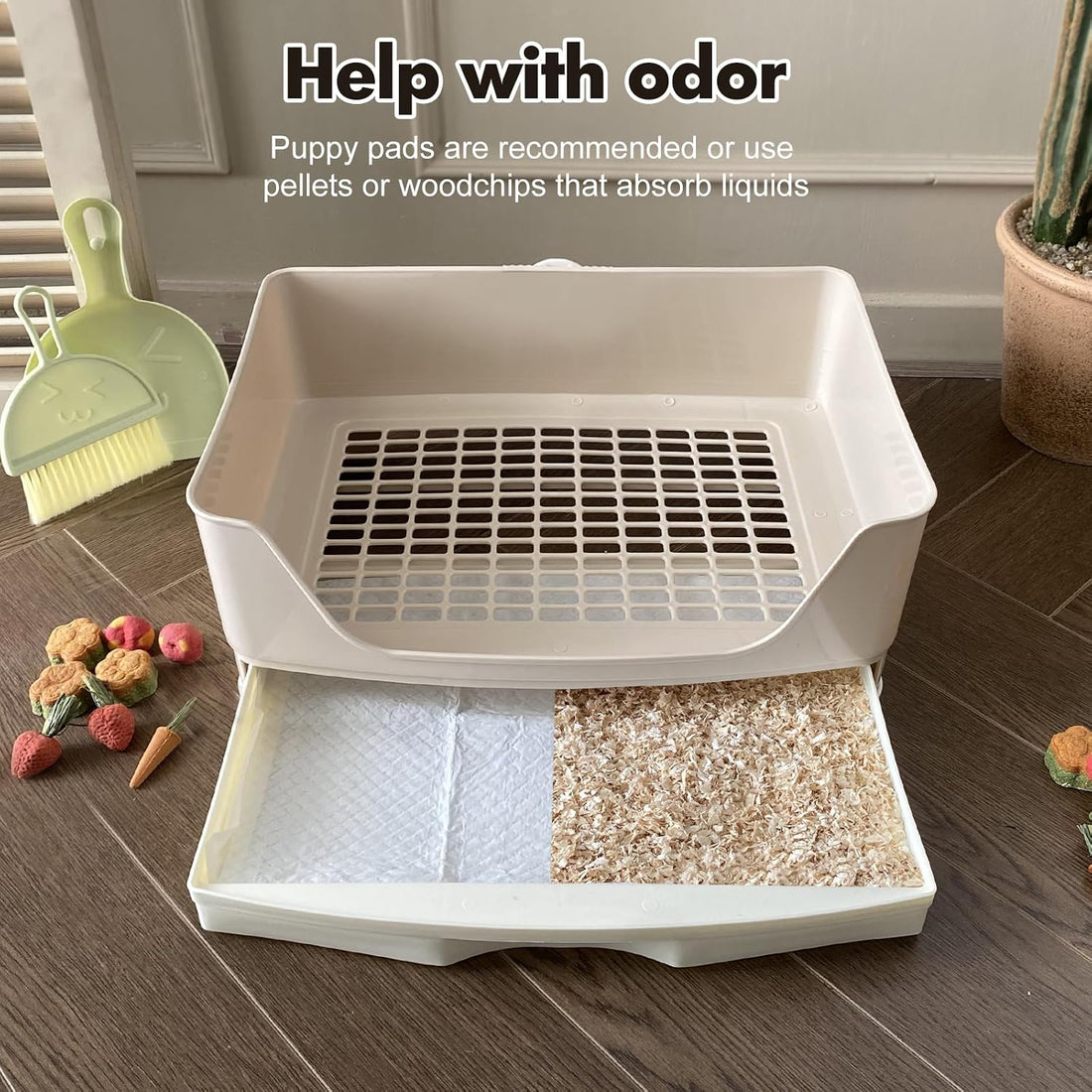 Large Rabbit Litter Box Bunny Potty Training Corner Litter Pan