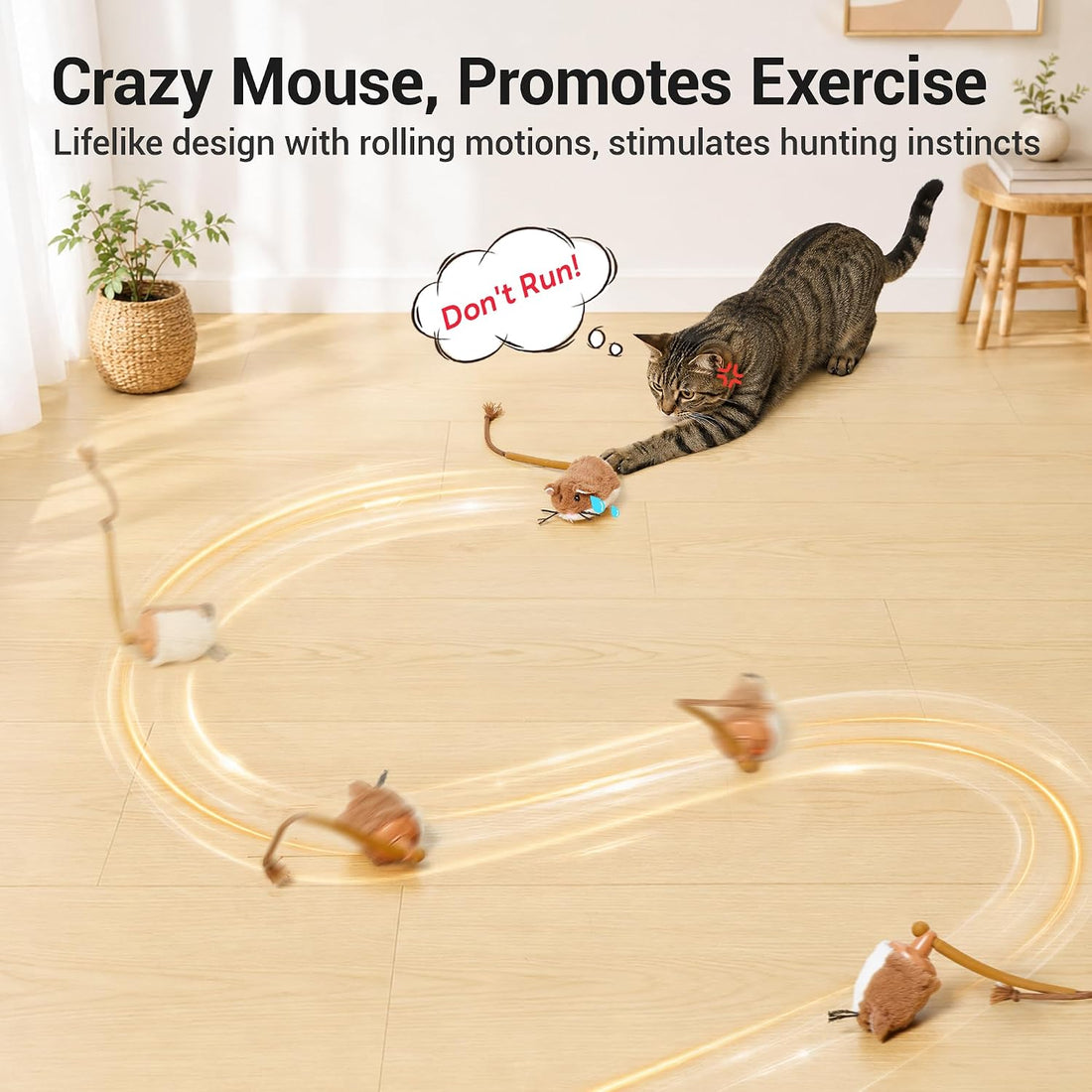 Potaroma Interactive Cat Toy Rechargeable Motion Activated Rolling