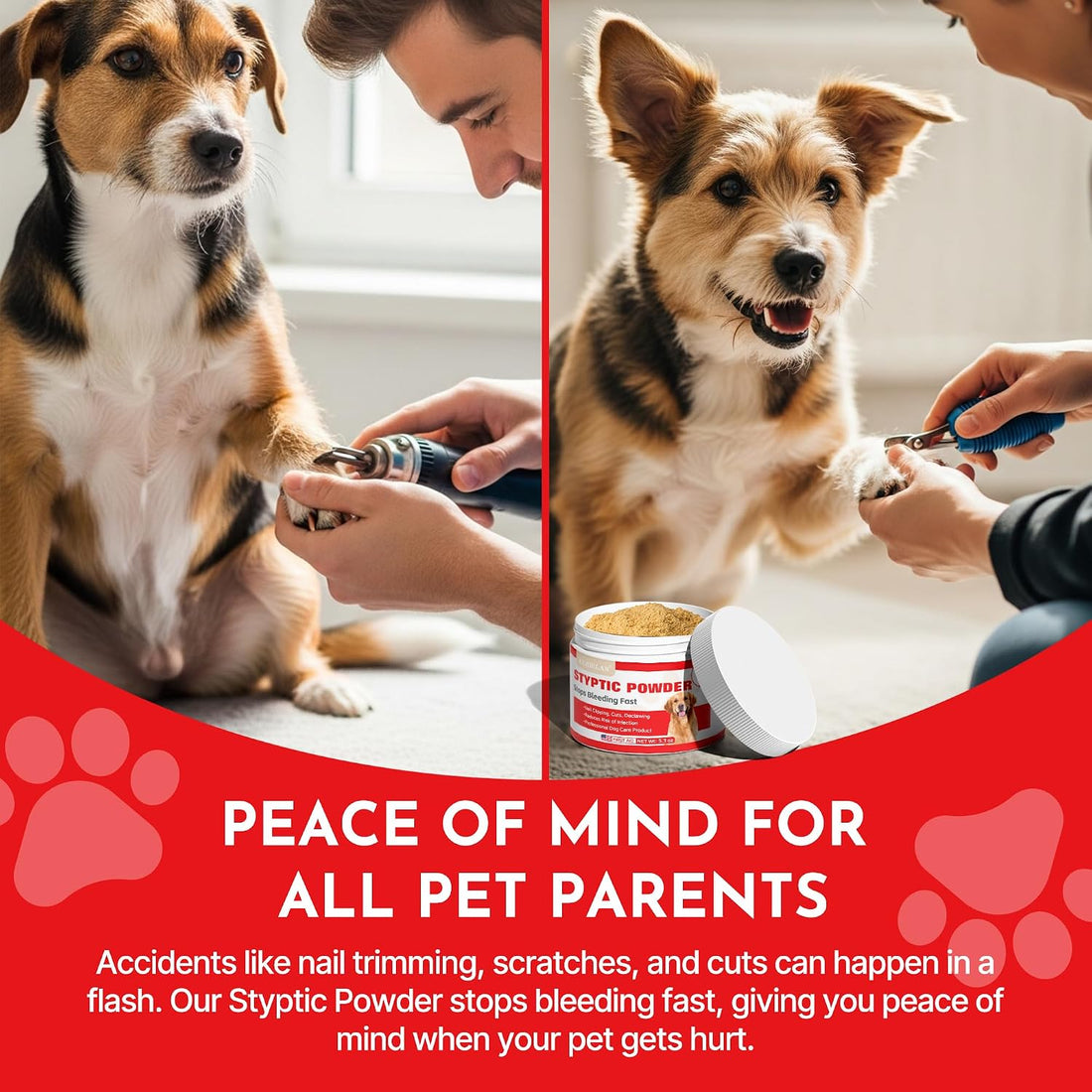 Styptic Powder for Dogs–Quick Stop Bleeding for Dogs Nails, Minor Cuts