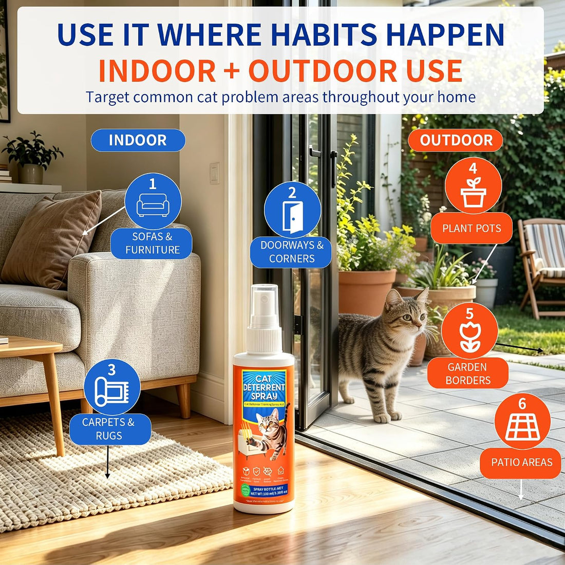 2 Pack Natural Plant Scent Cat Behavior Training Aid Spray