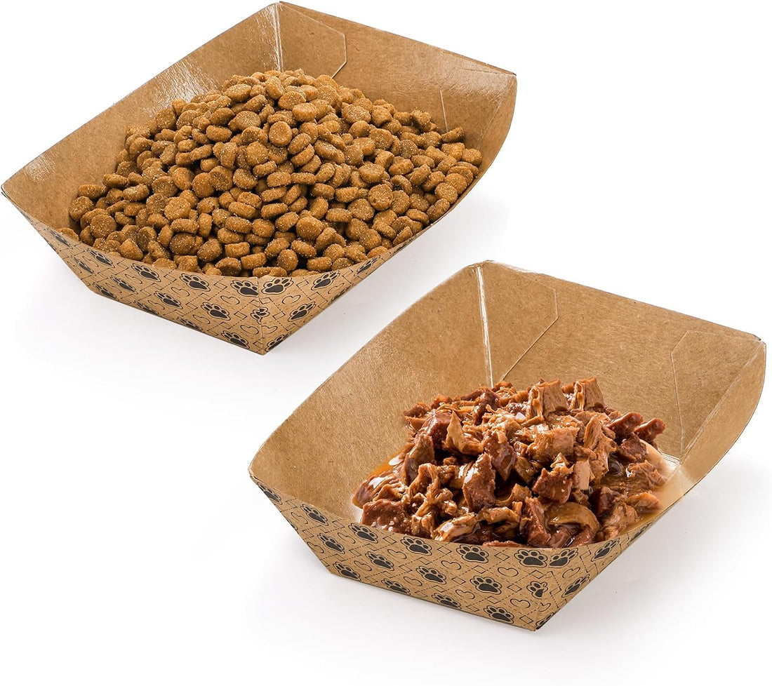 SOUJOY 100 Pack Disposable Pets Feeding Bowls