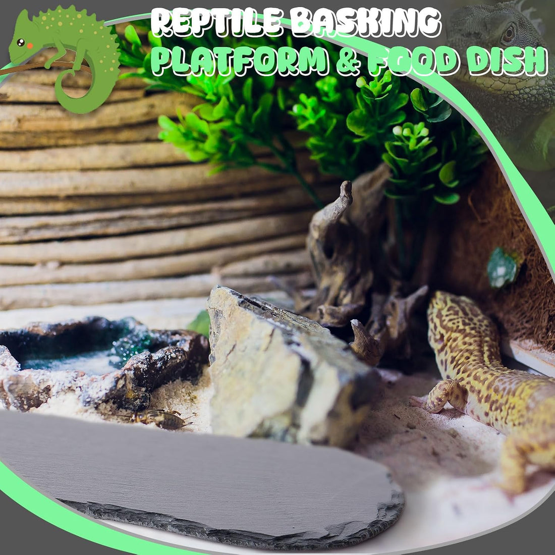 Shinylin 1 Pack Reptile Basking Platform Tortoise Slate Rock