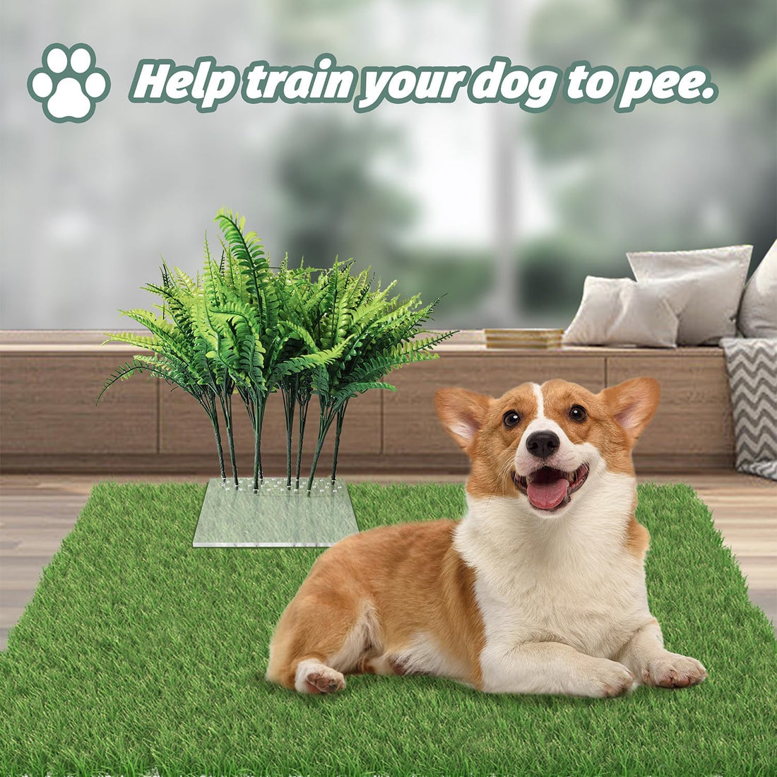 8Pcs Fake Grass Plants Pee Post for Dogs to Pee on