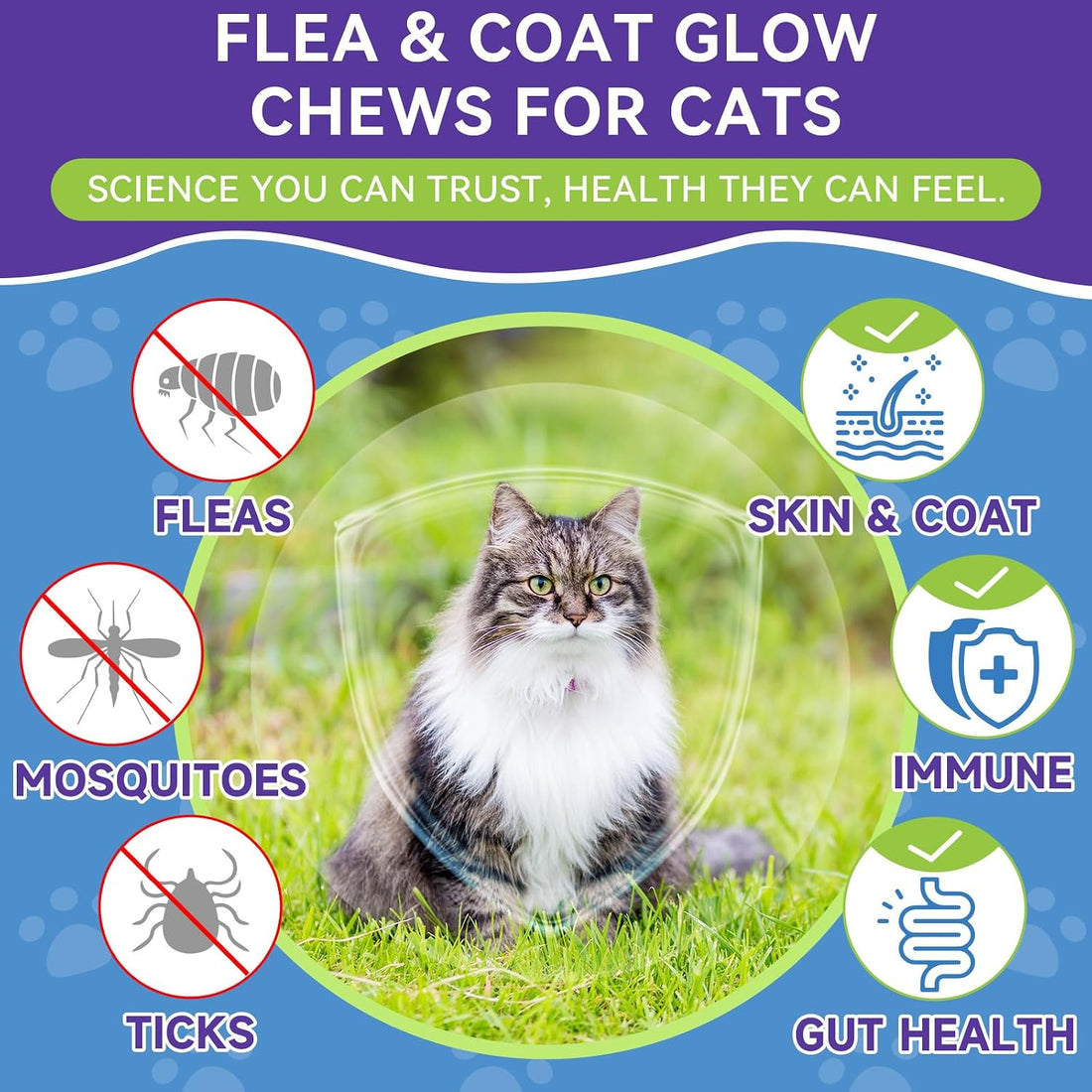 Flea and Tick Prevention for Cats - 500 Crunchy & Creamy Chews