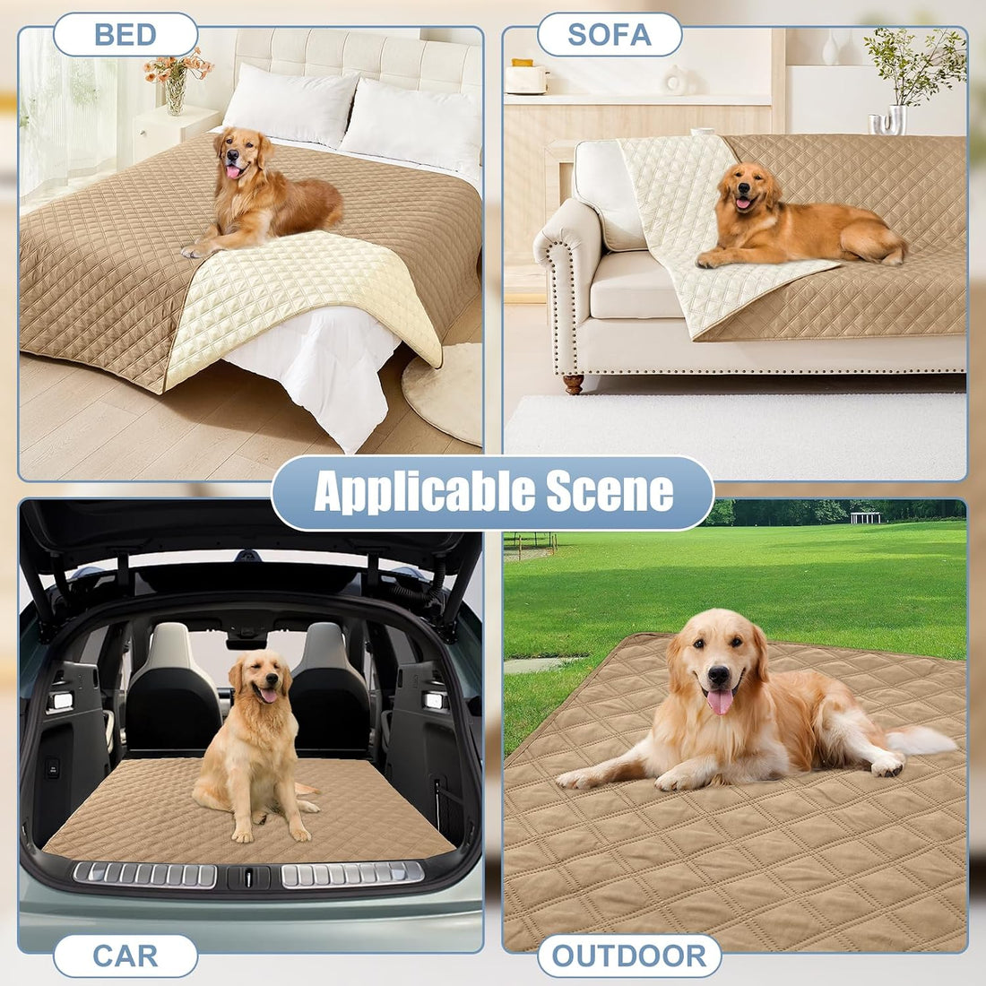 Smiry Waterproof Reversible Pet Couch Covers for Dogs