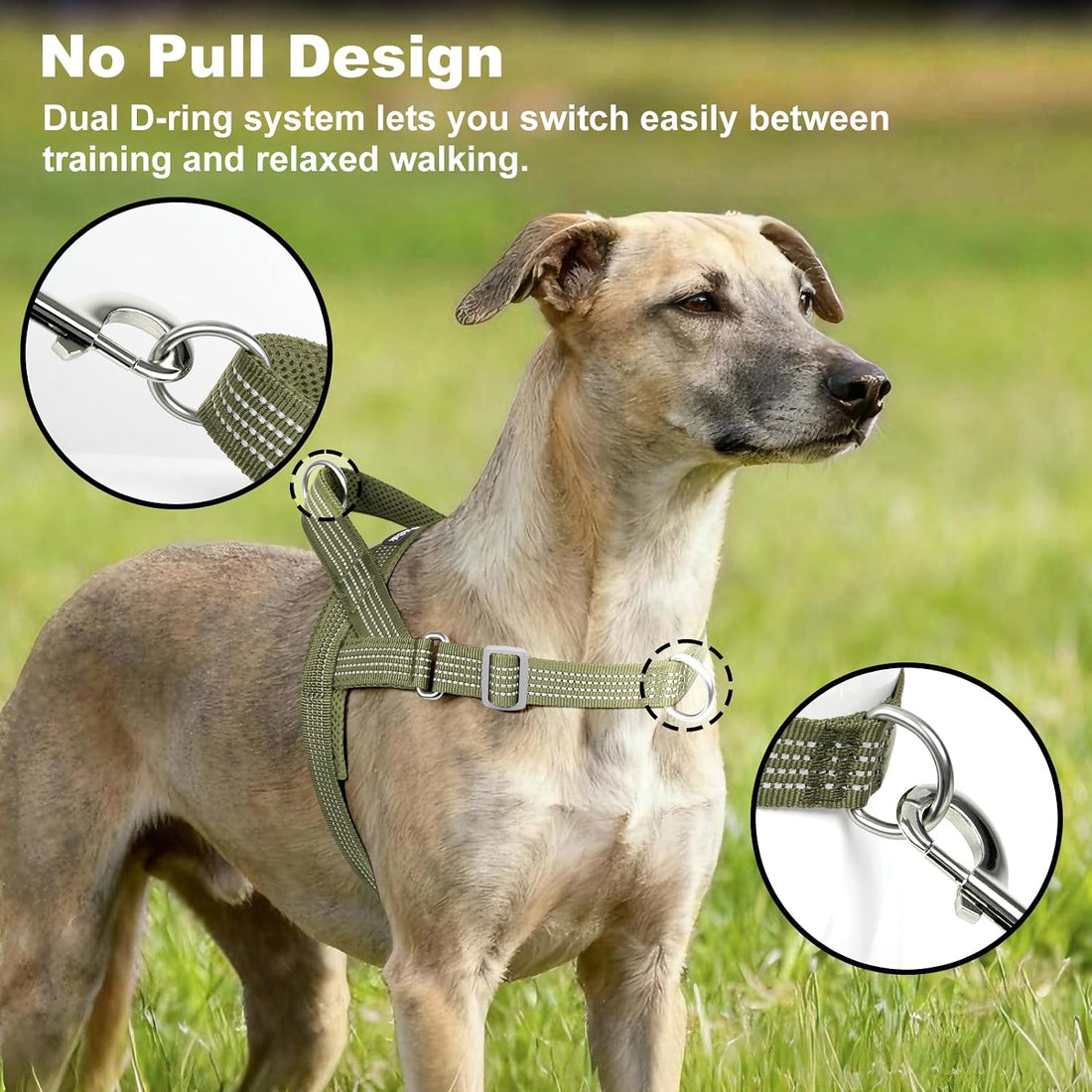 No Pull Dog Harness with Handle, Adjustable Soft Mesh Padded Vest