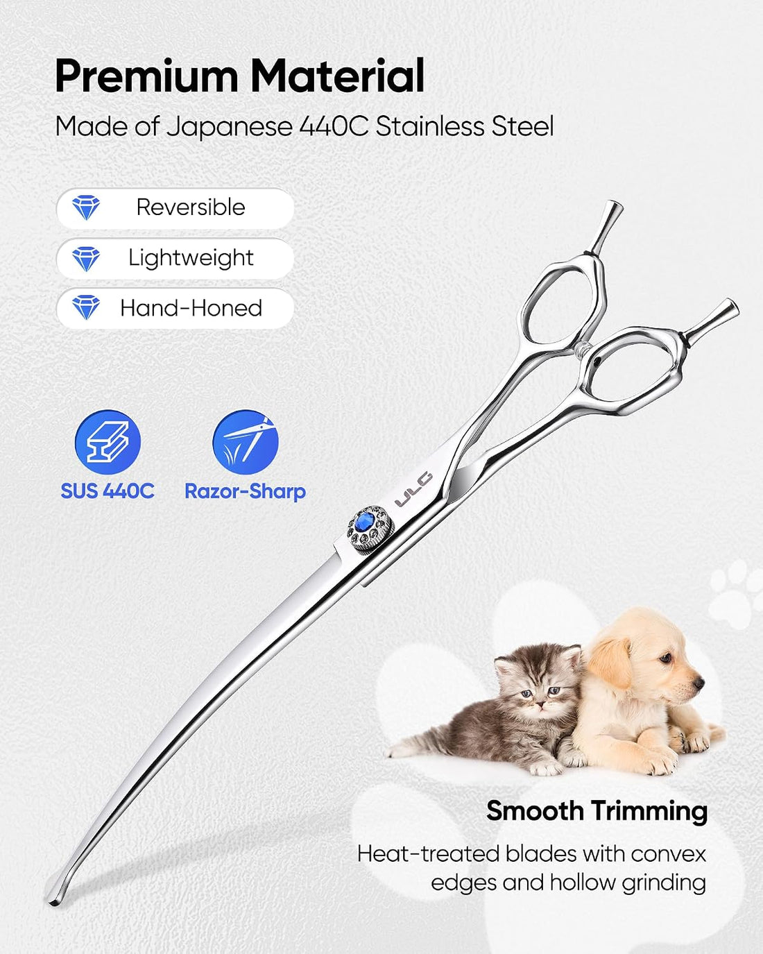 ULG Curved Dog Shears for Grooming