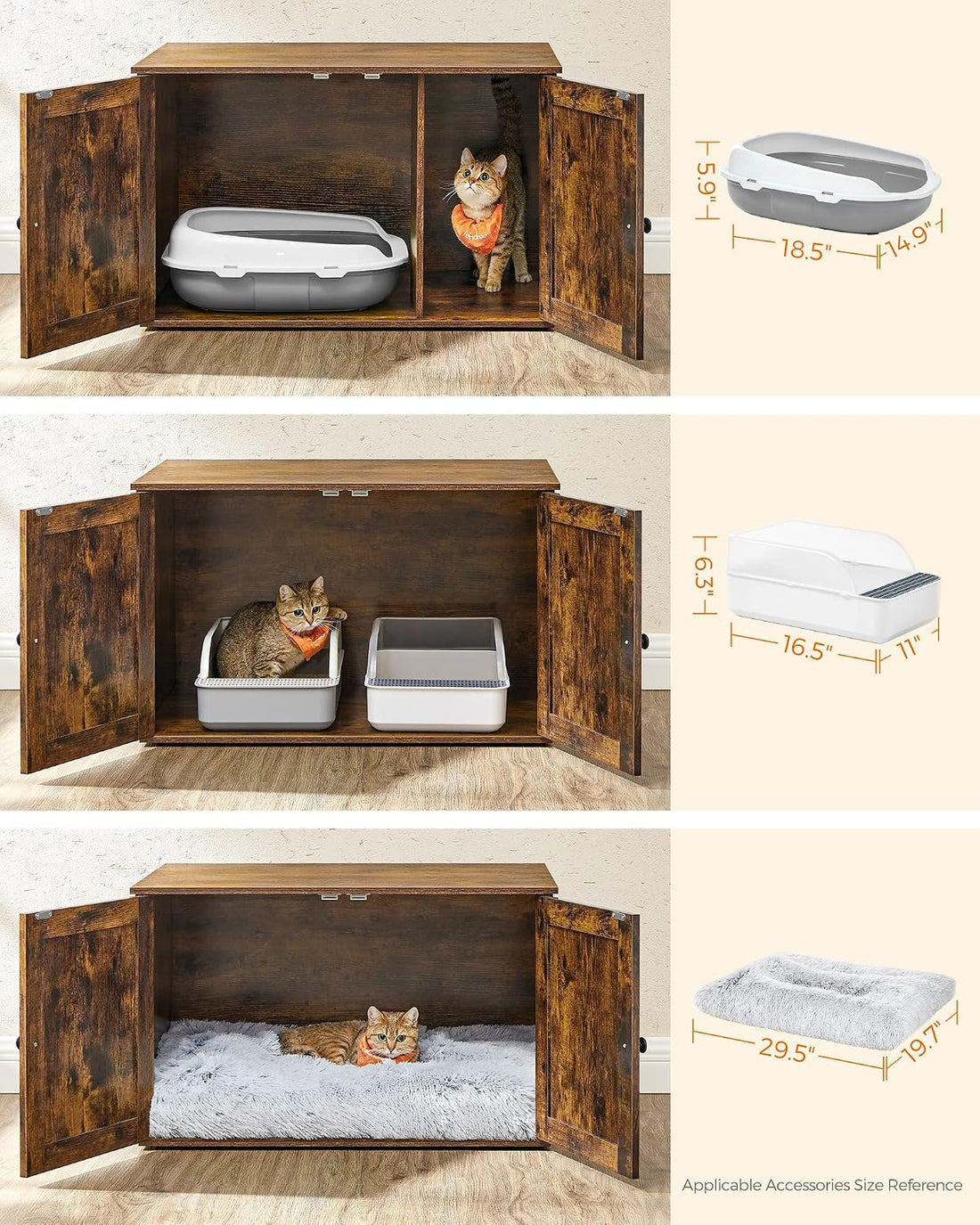 Feandrea Cat Litter Box Enclosure, End Table