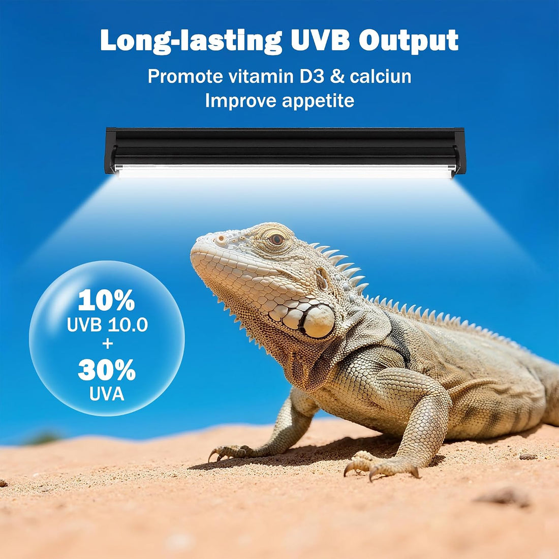 T5 10.0 UVB Reptile Light Bulb, 24W 22" 2-Pack for Bearded Dragon