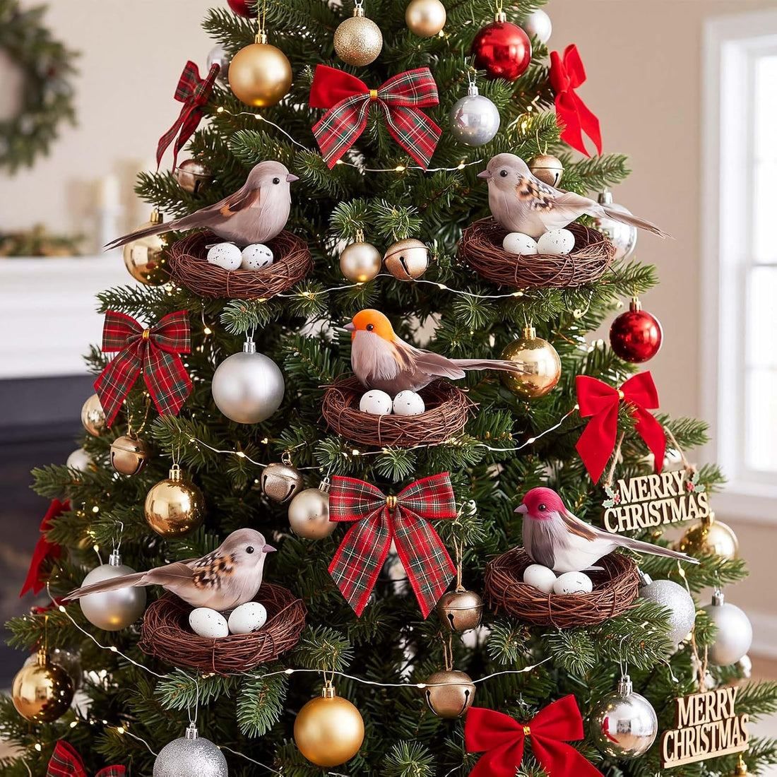 20 Pcs Artificial Birds with Nest and Egg Kit