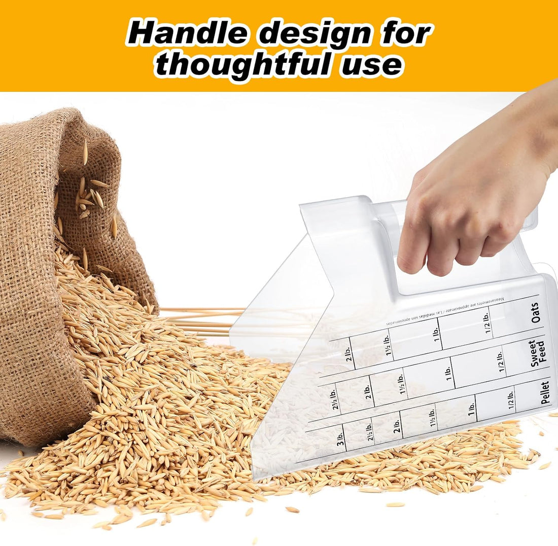 Uiifan 2 Pcs 3 Quart Horse Feed Scoop with Measurements for Farm