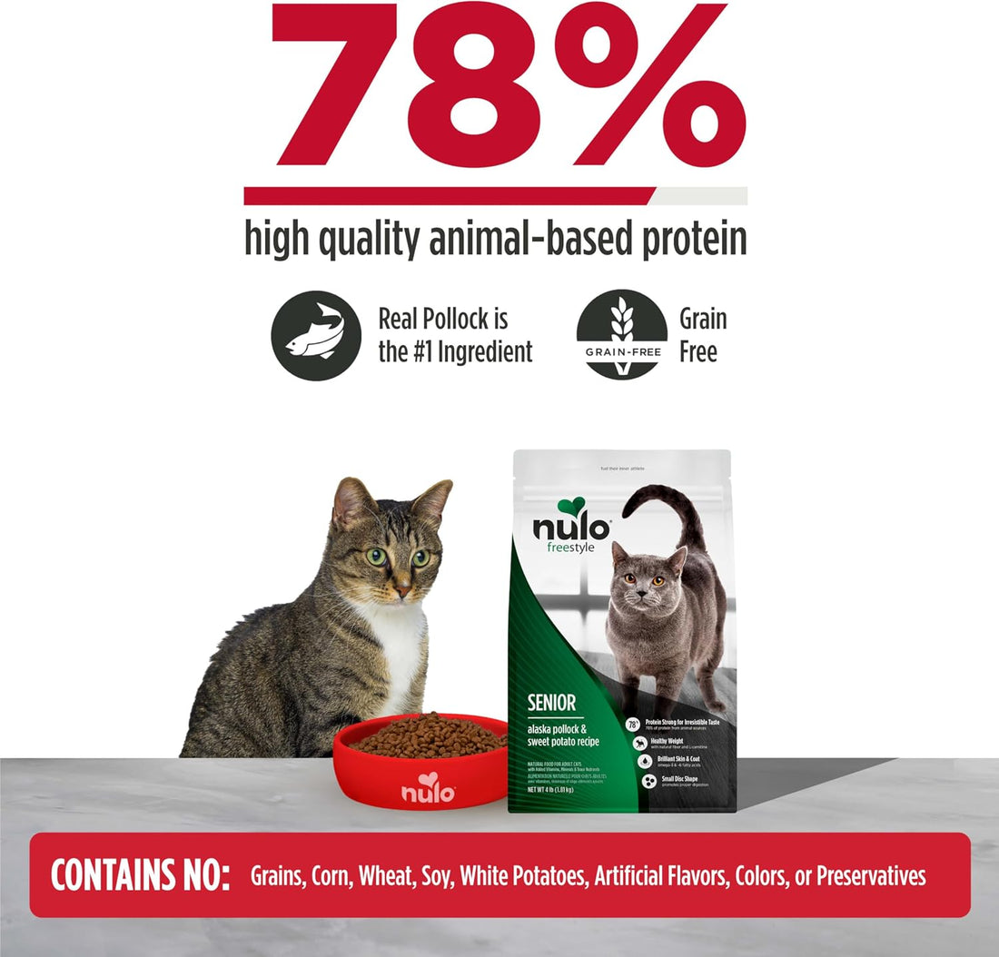 Nulo Freestyle Senior Grain-Free Dry Cat Food, Pollock & Sweet Potato