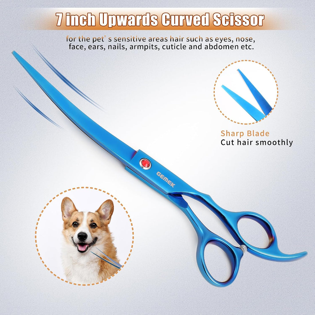 7.0in Titanium Dog Grooming Scissors Set