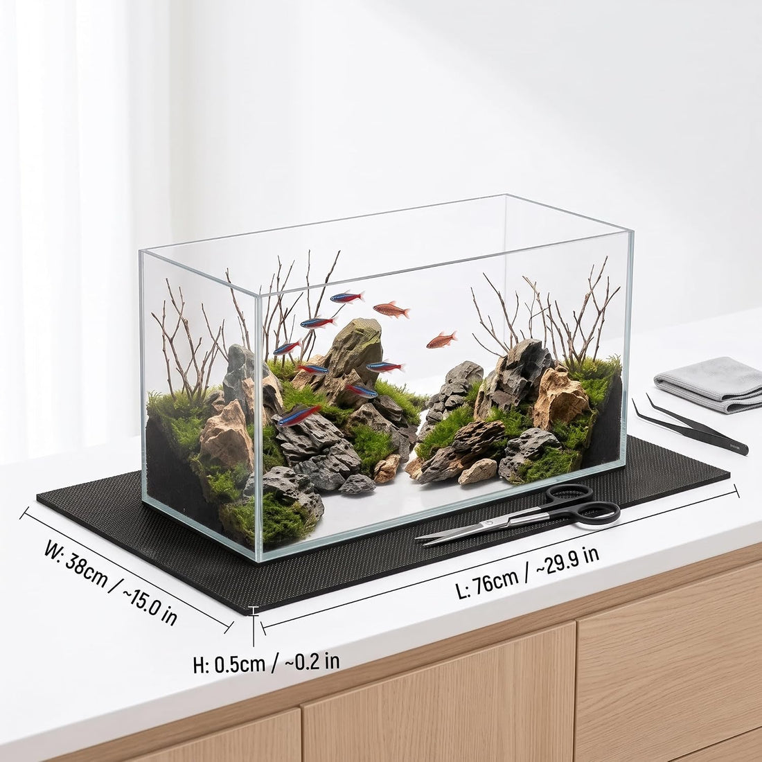 Aquarium Leveling Mat, Non-Slip Neoprene Mat Shockproof Cushion