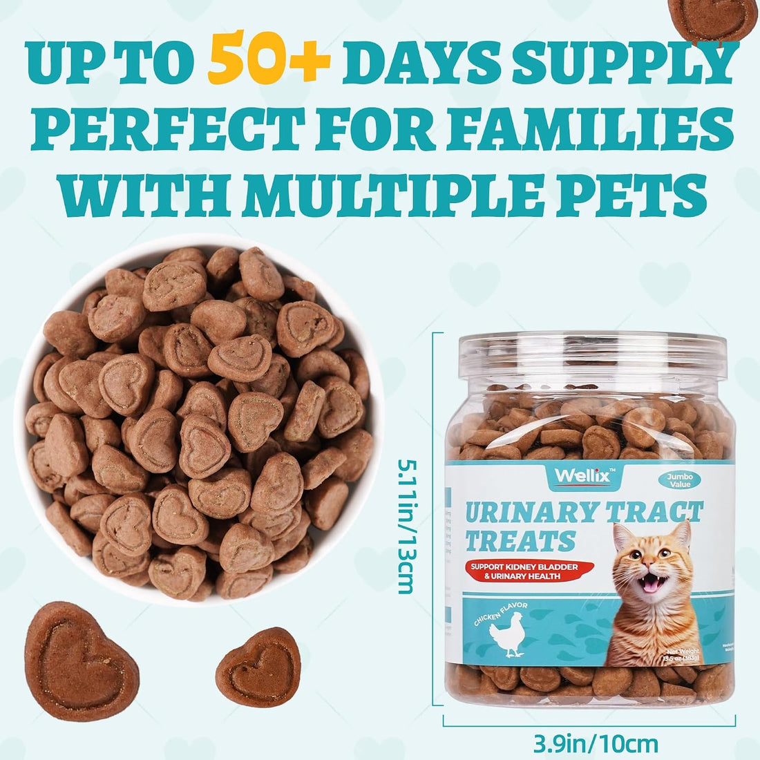 Wellix 13.5oz Urinary Tract Health Supplement Cat Treats for Indoor