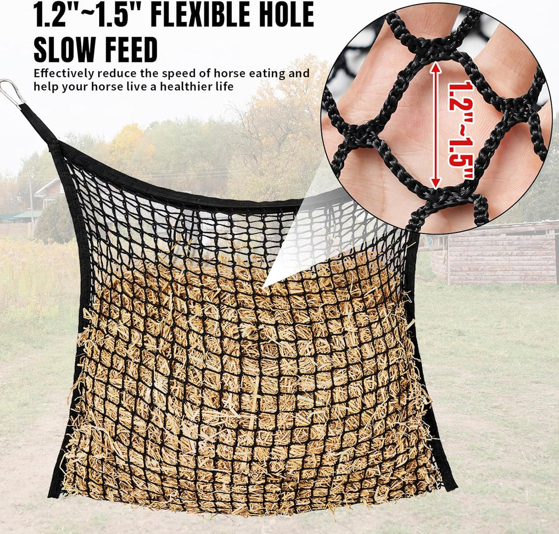 Slow Feed Hay Nets for Horses, Large Capacity Hay Bags, 2 Pack