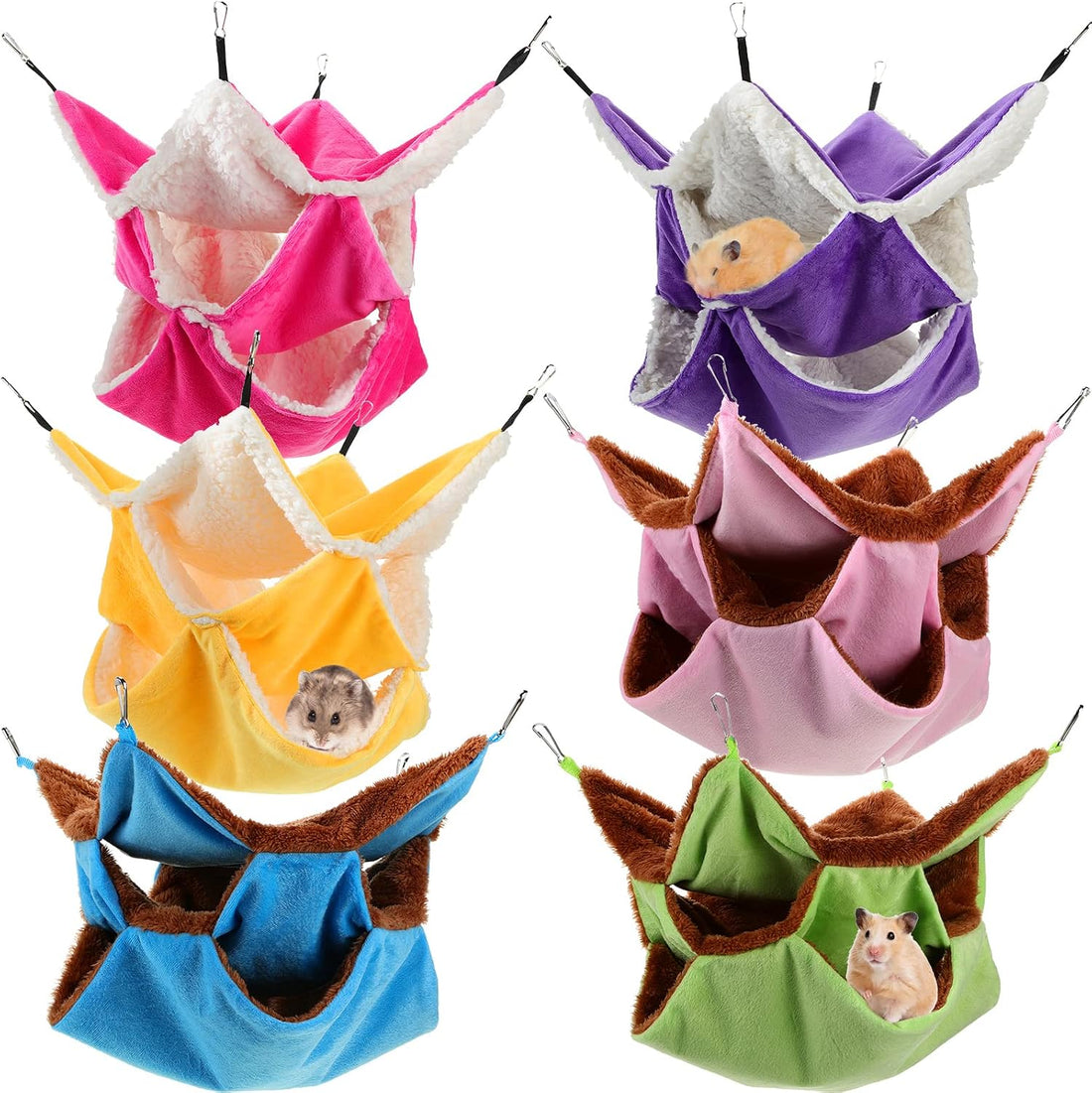 Jerify 6 Pcs 3 Layers Hammock Set for Rat, Small Animals