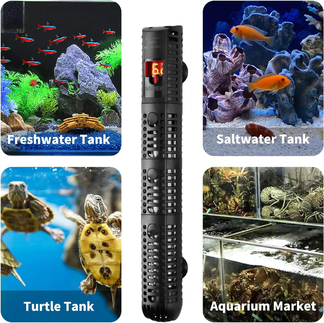 Aquarium Heater 300W Upgraded Fish Tank Heater With Leaving Water