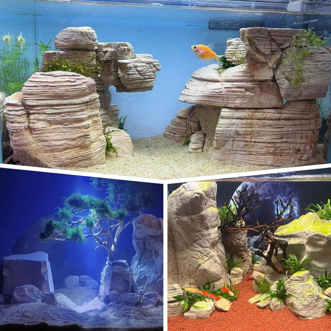 Aquarium Rocks 5lb Fish Tank Stone 2-5 inch Natural Pagoda Rocks