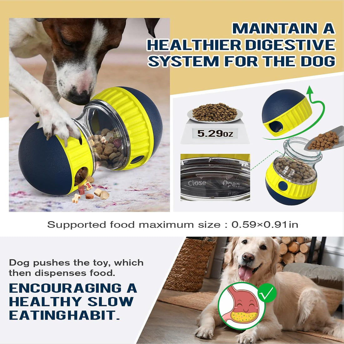 TLKNG Large Size Dog Enrichment Toy for Medium/Small Dogs Treat