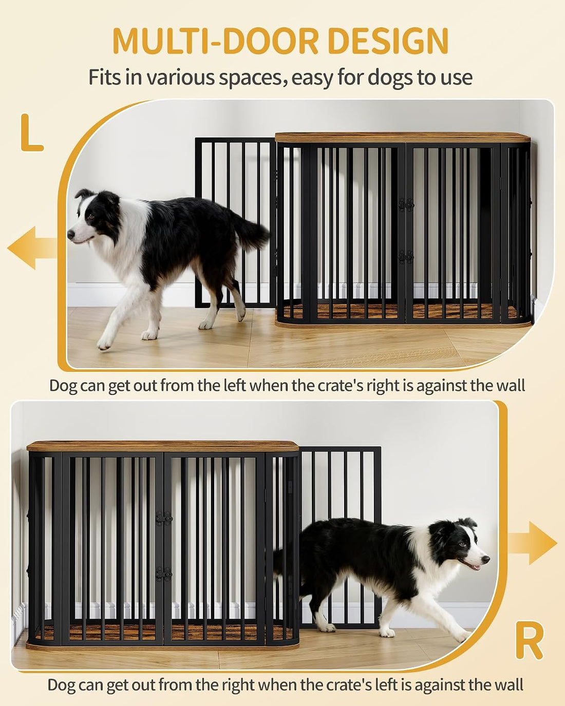 Hzuaneri 39.4 in L Dog Crate Furniture