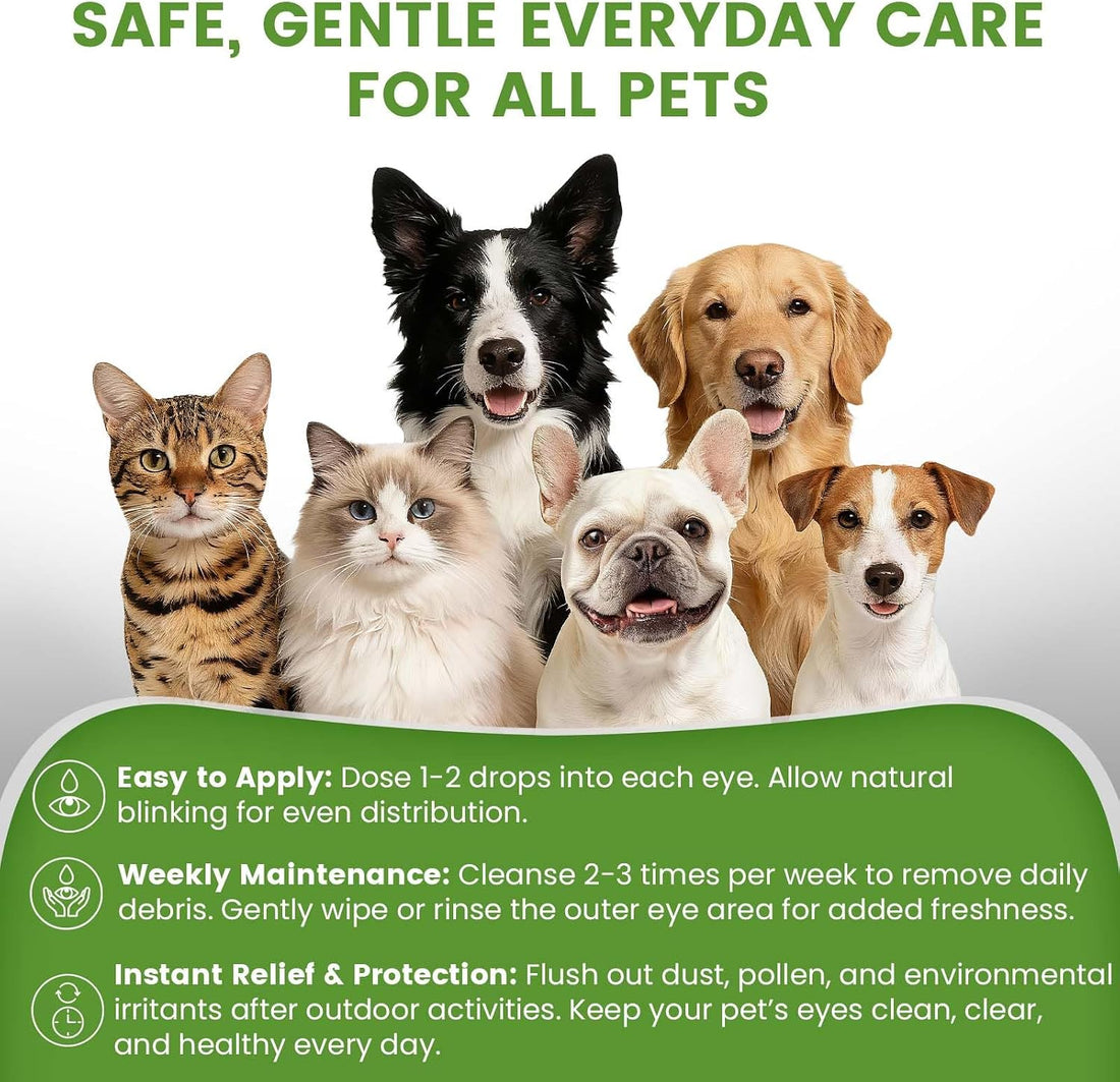 Cozura Dog Eye Drops for Allergies & Itching - Relief for Dry Red Eyes