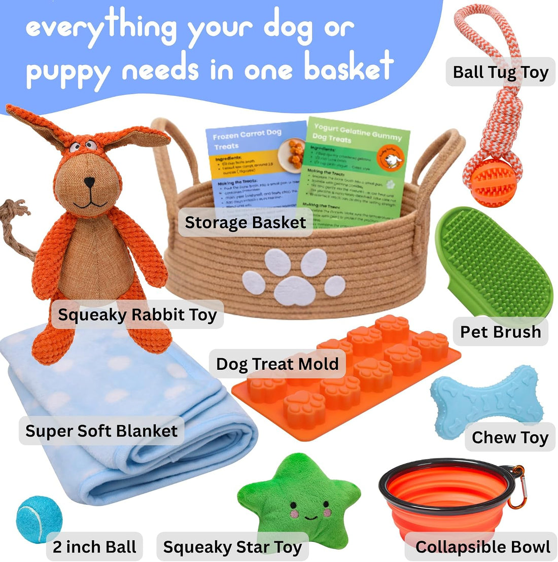 Premium Puppy Starter Kit - New Puppy Gift Basket with Essentials