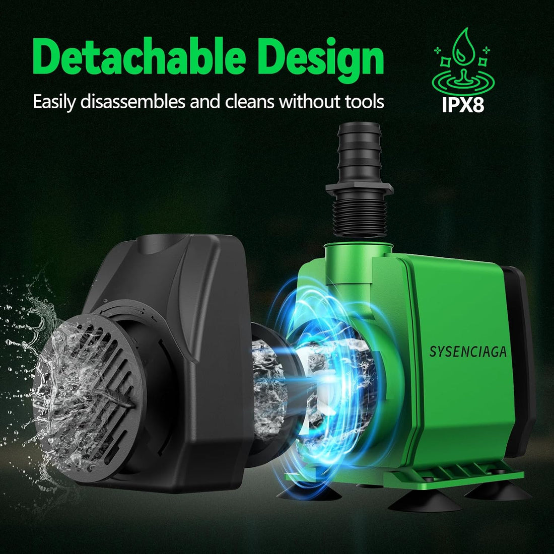40W Fountain Submersible Water Pump 1000GPH