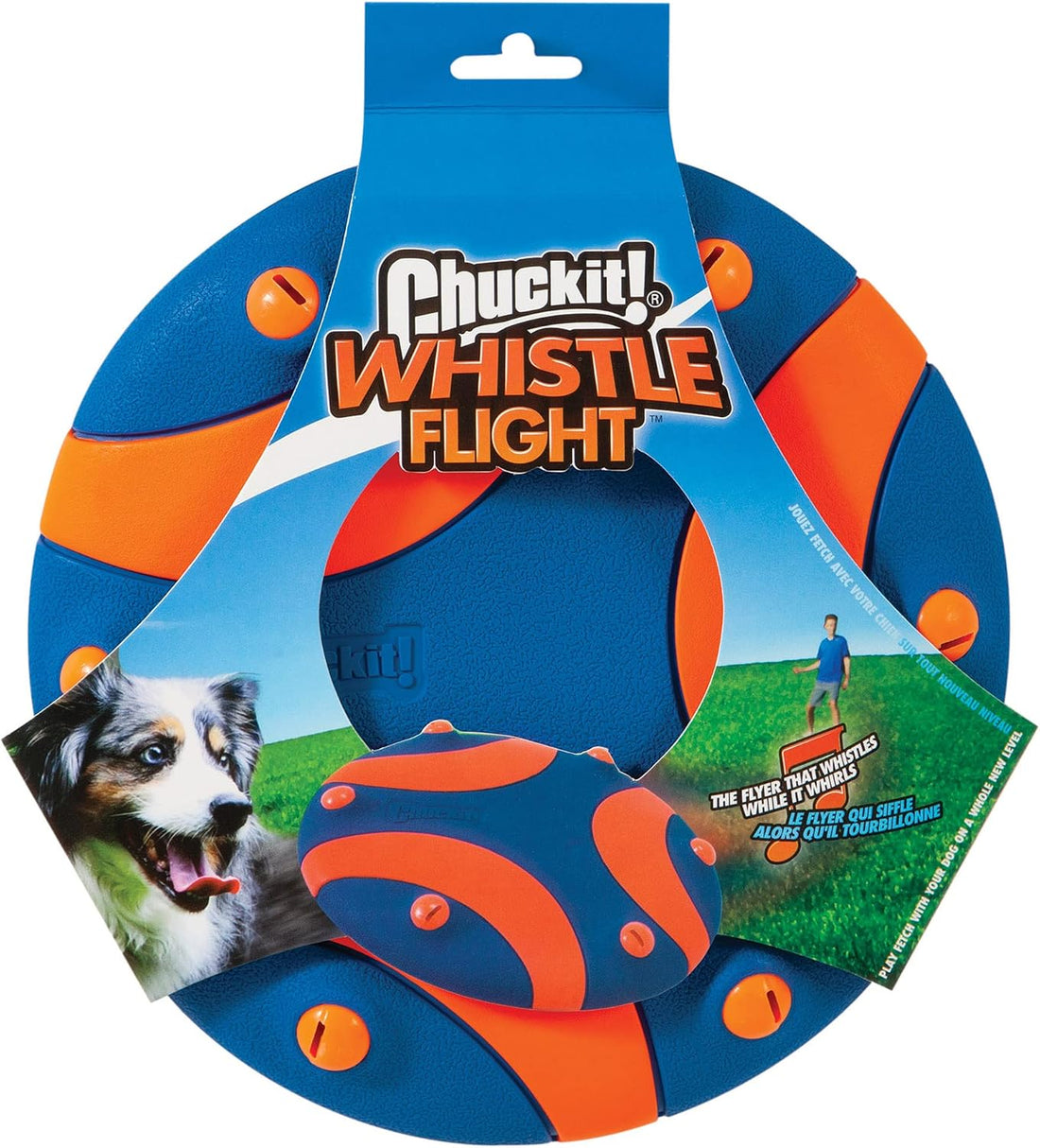 Chuckit! Whistle Flight Fetch Toy, Orange/Blue