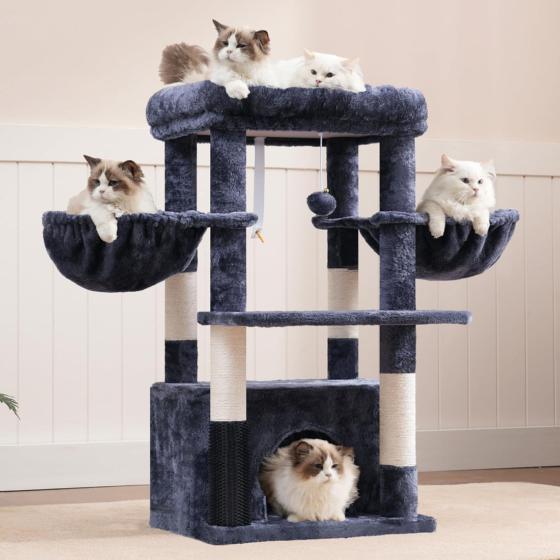 Hey-brother Cat Tree Tower with Large Platform, Spacious Condo