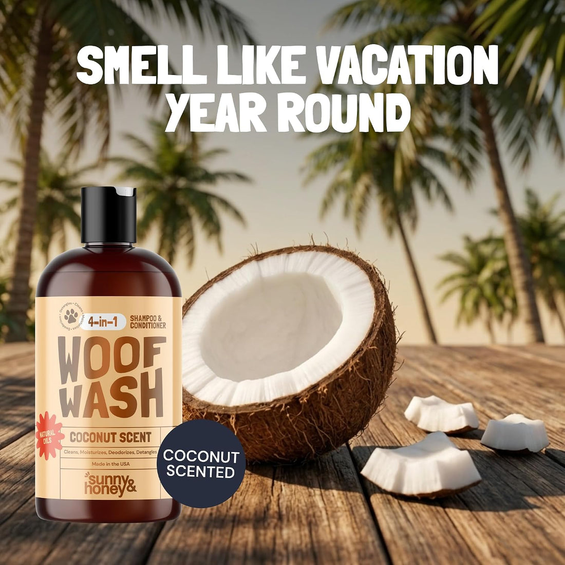 Detangling Dog Shampoo and Conditioner with Dog Perfume, Sunny & Honey