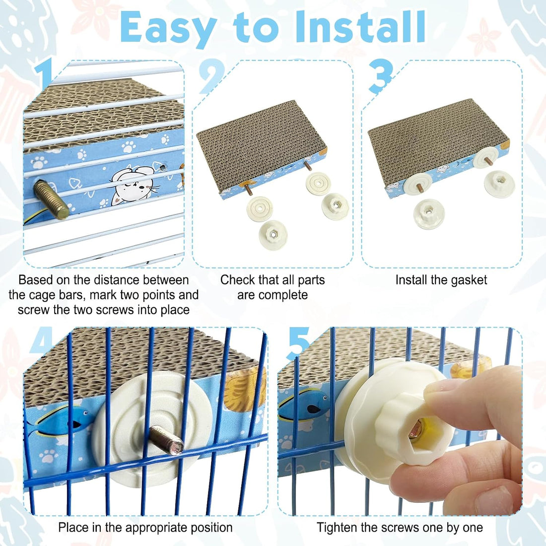3 PCS Bird Cardboard Platform Hanging Parrot Cage Perch Bird Paw