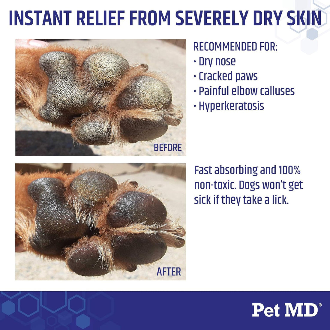 Pet MD Dog Paw Balm - 3-in-1 Paw, Nose/Snout