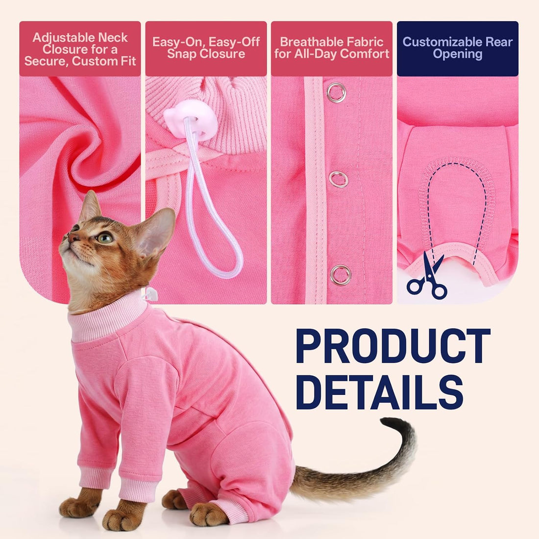 Cat Recovery Suit for Spay & Neuter,Hind Leg Healing Protector