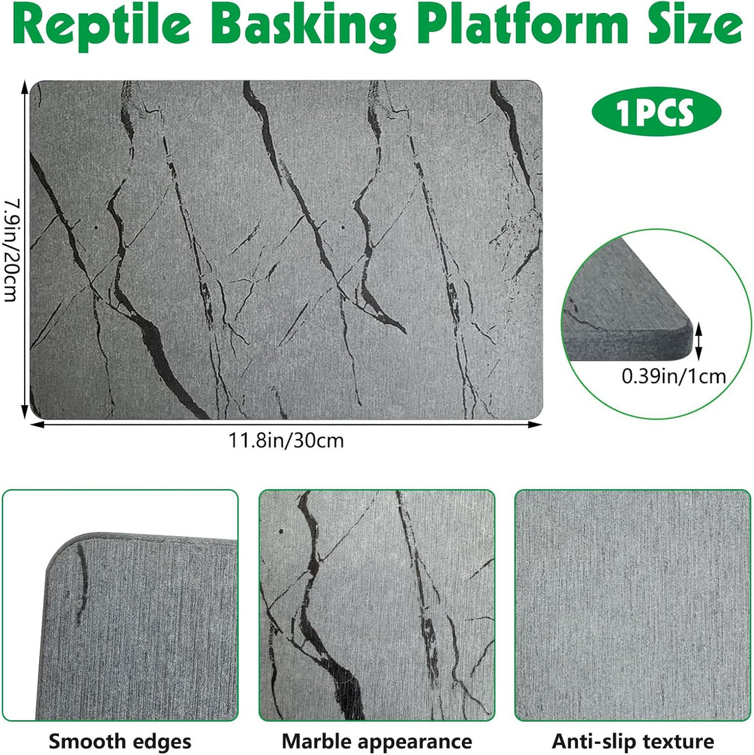 Diatomite Reptile Basking Platform Turtle Feeding Slate11.8x7.9