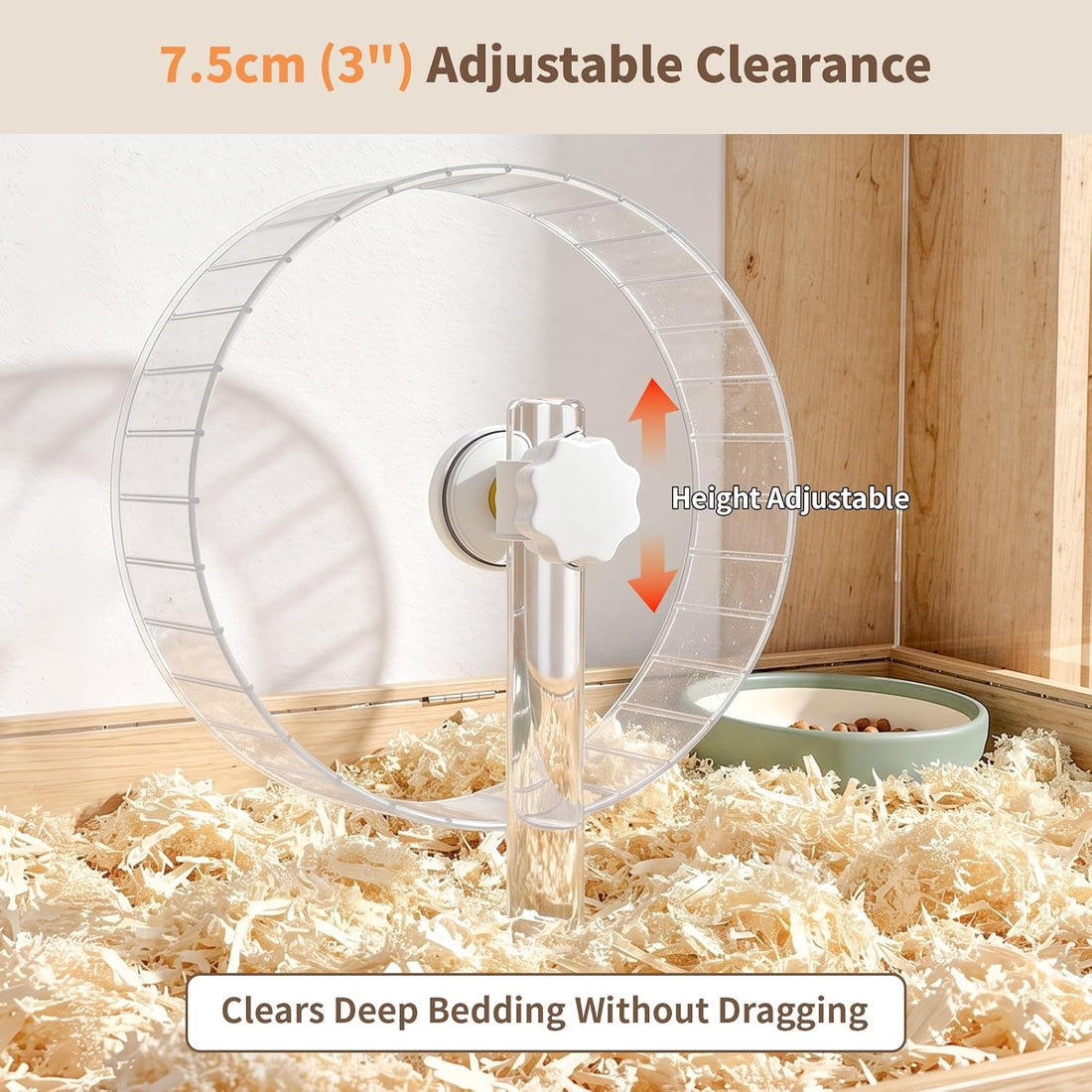 11" Silent Hamster Wheel - Clear Running Wheel