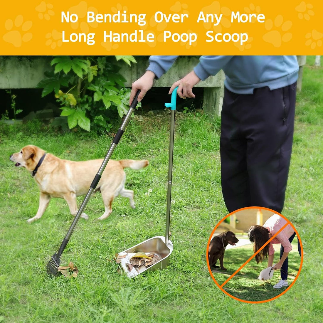 Dog Pooper Scooper for Large Dogs with Large Capacity Tray