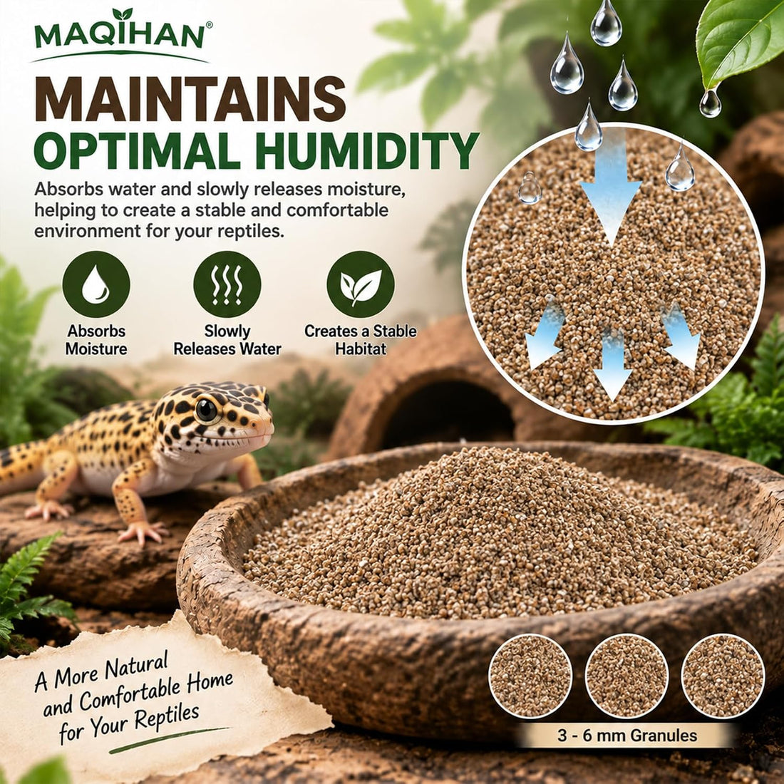 MAQIHAN 14OZ Vermiculite for Reptiles - Terrarium Substrate Bedding