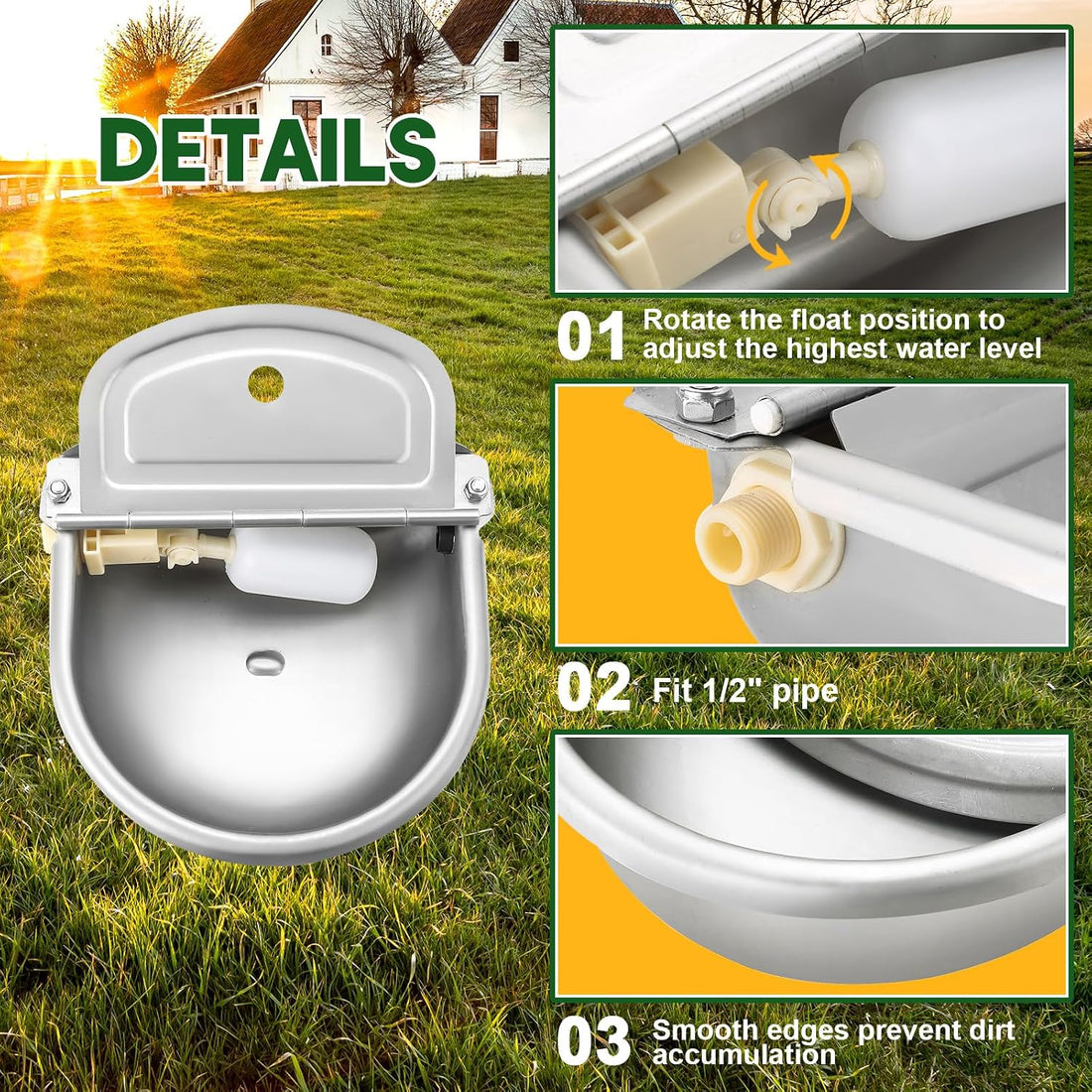 MAOPINER Automatic Water Dispenser Bowl