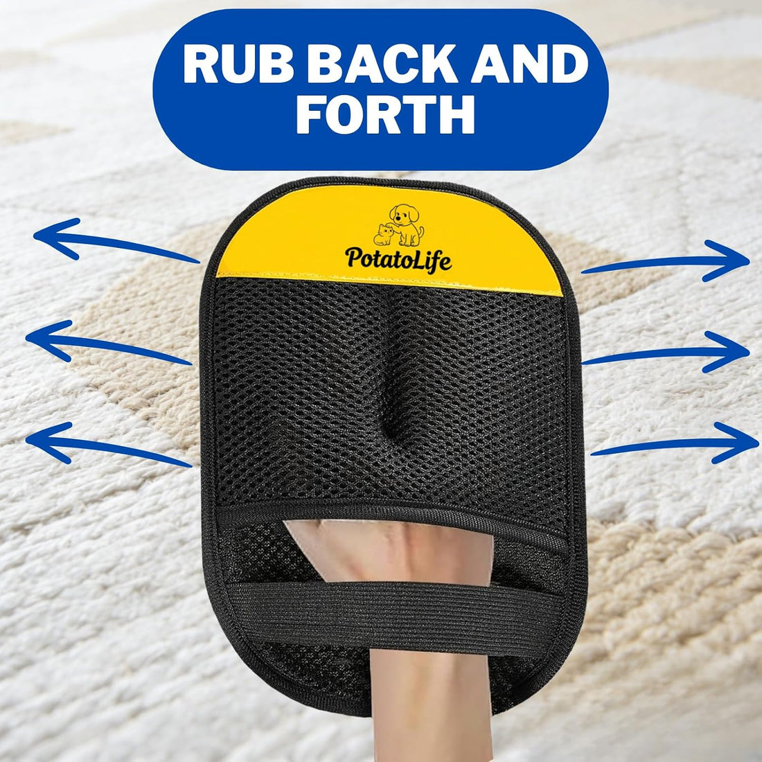 PotatoLife Pet Hair Remover Glove, Reusable Electrostatic