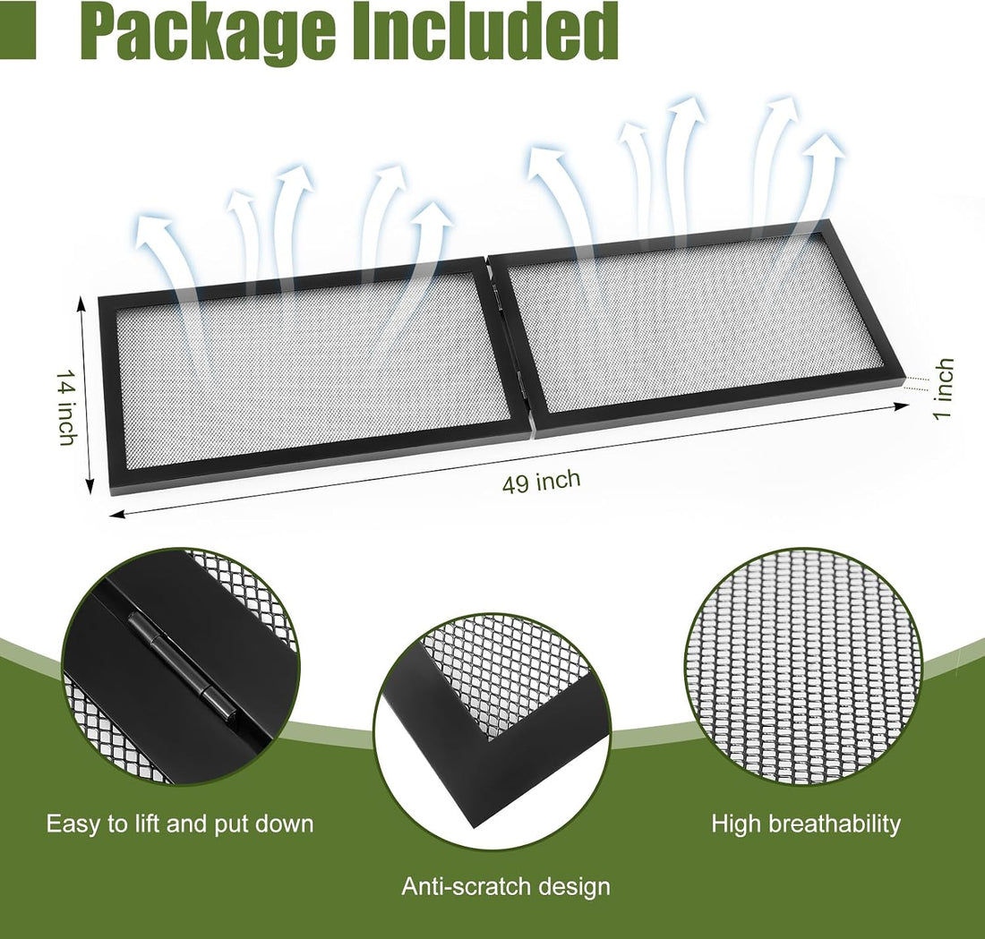 Landhoow 55 Gallon Aquarium Lid with Center Hinge, Fish Tank Screen