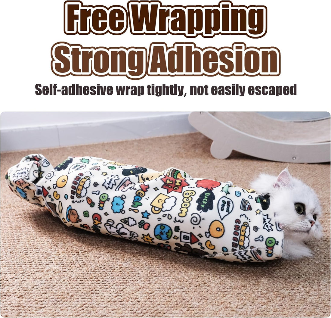 CKNCY 27.6" Cat Grooming Wrap Cat Wrap for Cutting Nails Cat