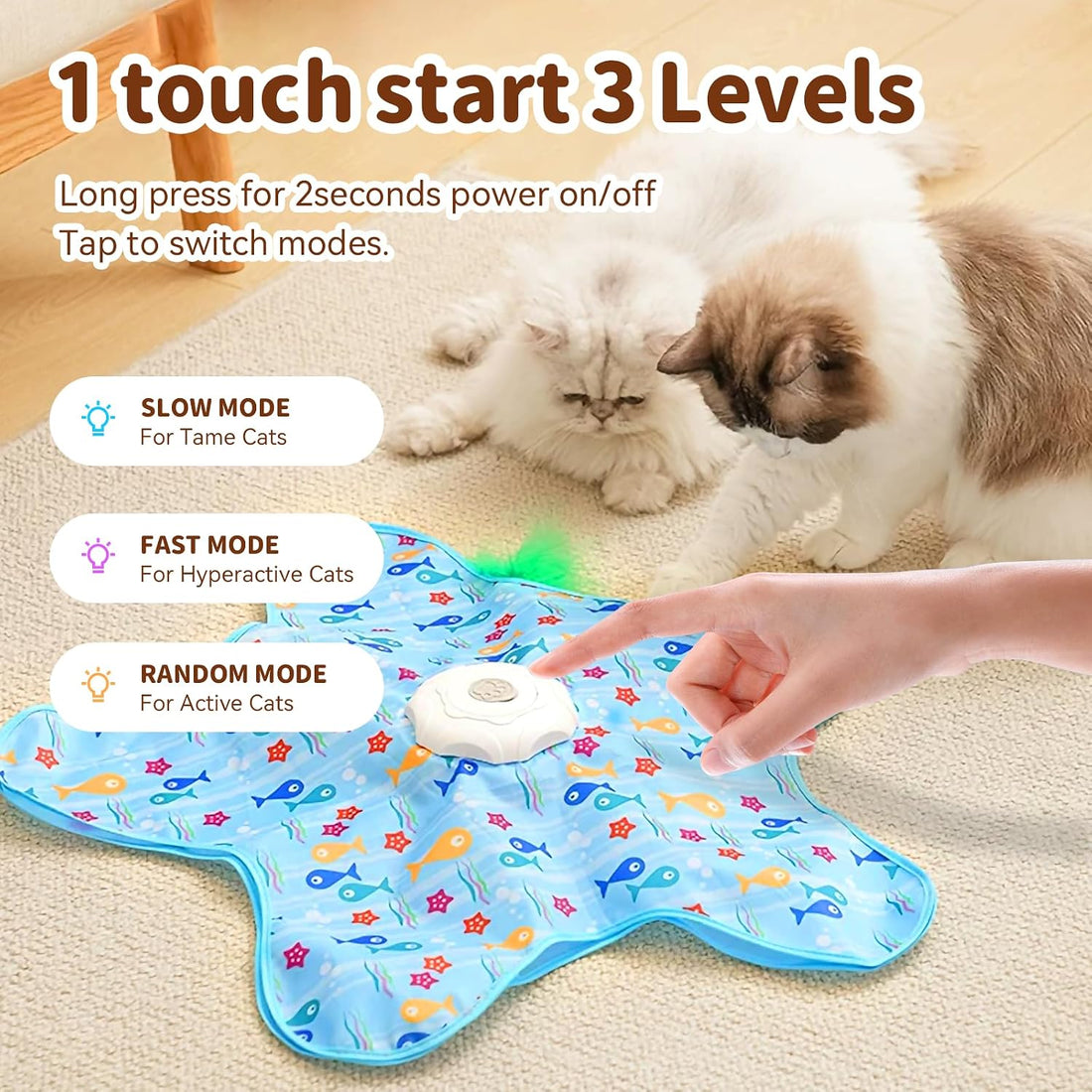Interactive Touch Activated Hide and Seek Cat Toys for Indoor Cats