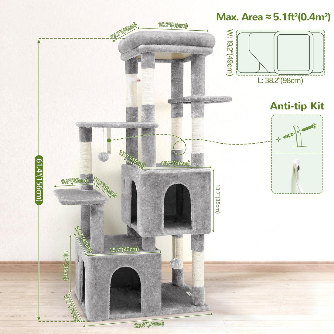 Globlazer Heavy Duty Cat Trees for Big Cats Maine Coon, F61
