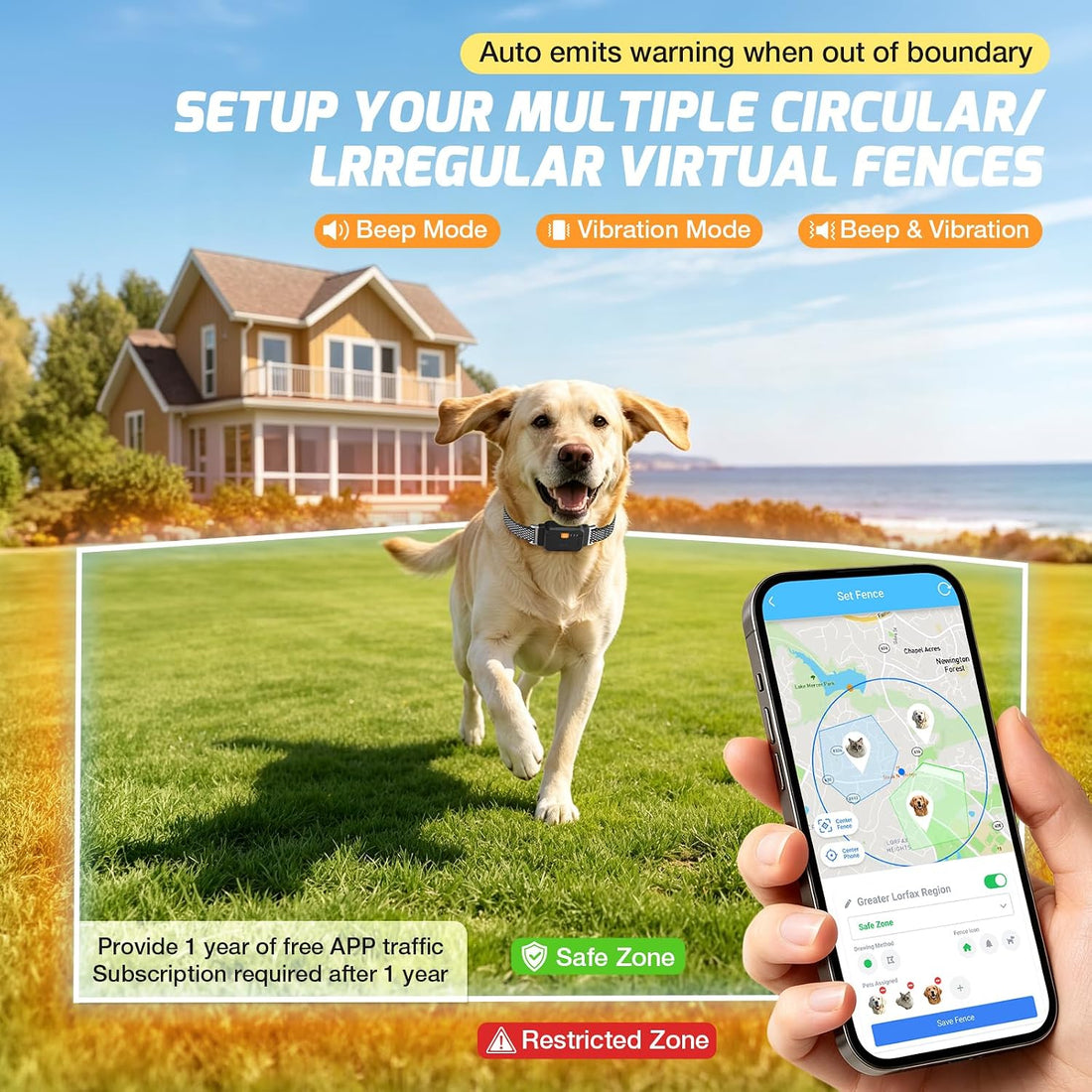 MASBRILL Electric Dog Fence with APP
